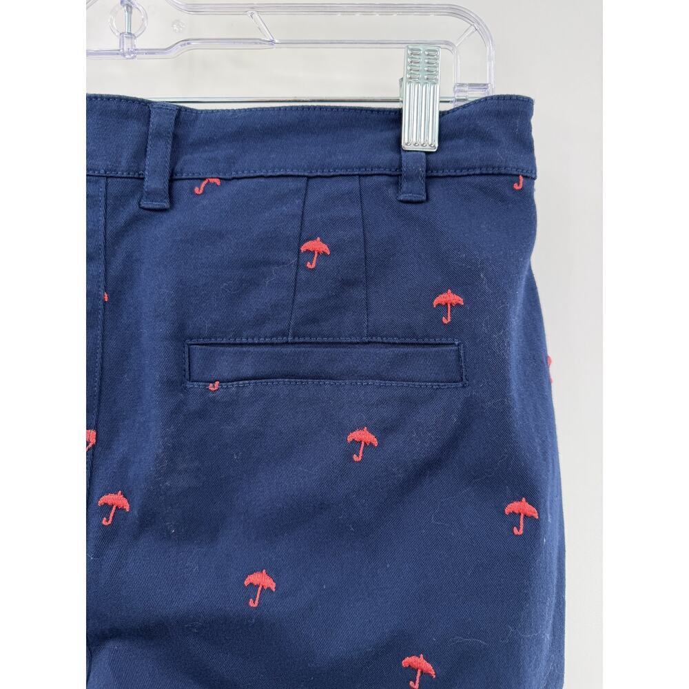 ModCloth Women's Navy Blue & Red Embroidered Red Umbrella Chino Pants Size 8 - Picture 8 of 10